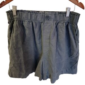 Loft Outlet Women's Linen Blend Shorts Blue  Size Medium